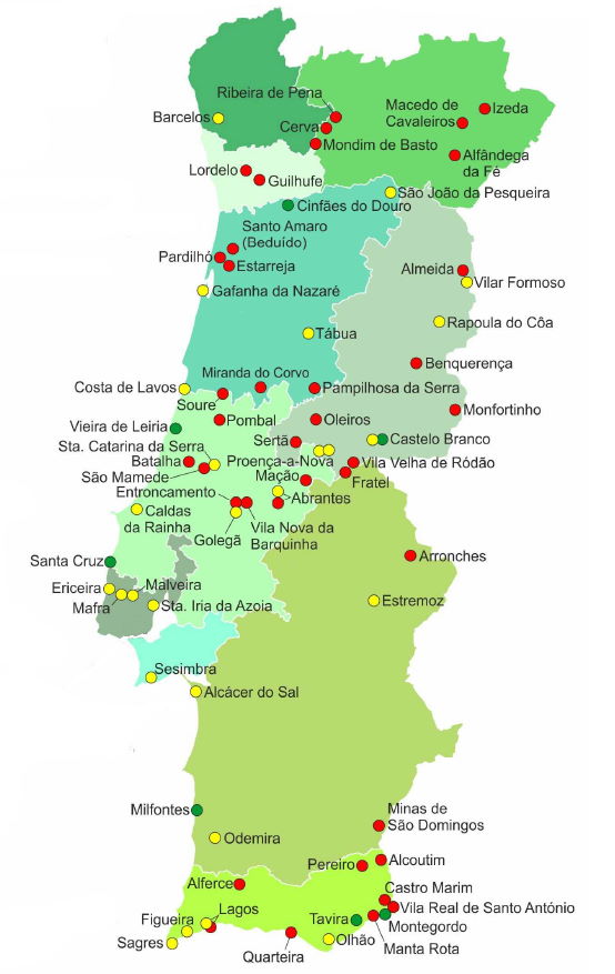 MAPAS DAS REGIÕES DE PORTUGAL CONTINENTAL - AuToCaRaVaNiStA